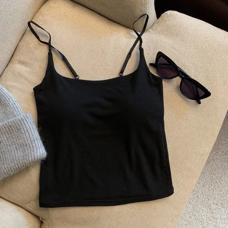 Ice Silk Padded Camisole - Stylish Backless Summer Top for Women