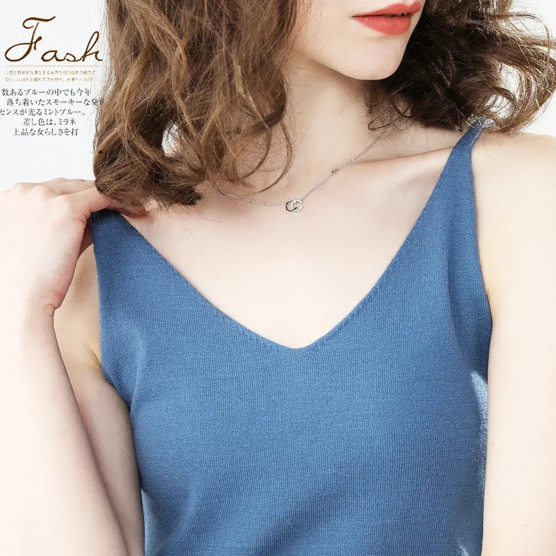 Cashmere Wool Camisole - V-Neck Knitted Base Vest (2023)