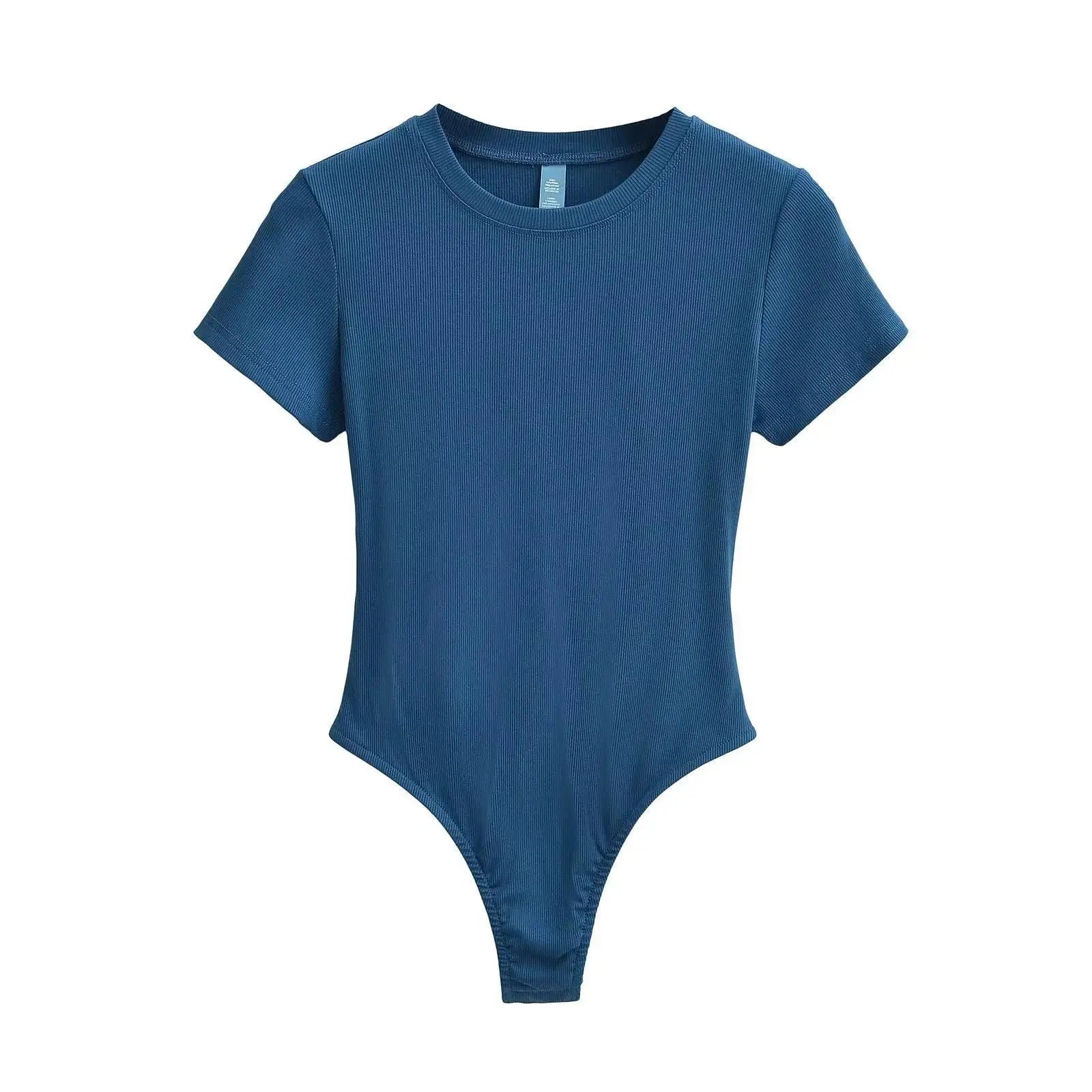 Stretchable Knit Bodysuit - Short Sleeve O-Neck Summer Basic (14 Colors)