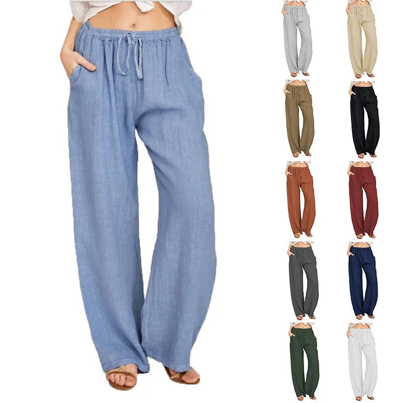 Casual Loose Cotton Linen Pants – Summer & Autumn European-American Style