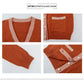Striped Patchwork Knit Cardigan - V-Neck, Long Sleeve, Autumn 2024