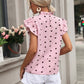 Chic Pink Chiffon Ruffle Blouse - Short Sleeve, Summer 2024