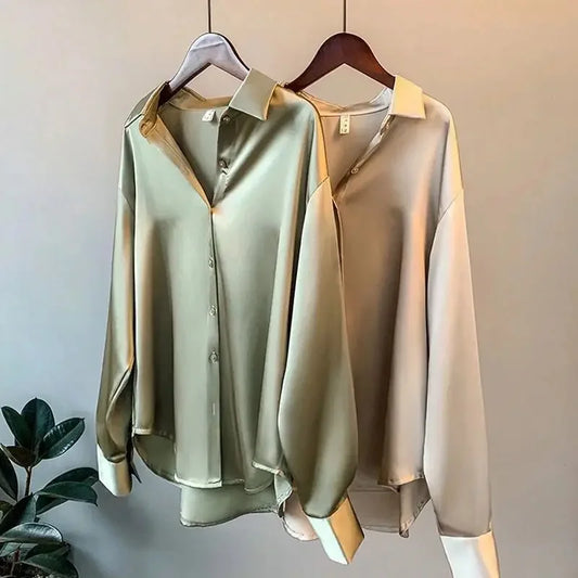 Elegant Knit Cardigan - Lapel Collar & Buttons