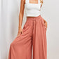 Summer women's Wde  Leg Pants With Elastic Waistband
