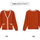 Striped Patchwork Knit Cardigan - V-Neck, Long Sleeve, Autumn 2024