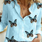 Cotton Linen Button-Down Shirt - Long Sleeve Casual Loose Tunic Blouse for Women, Spring & Summer