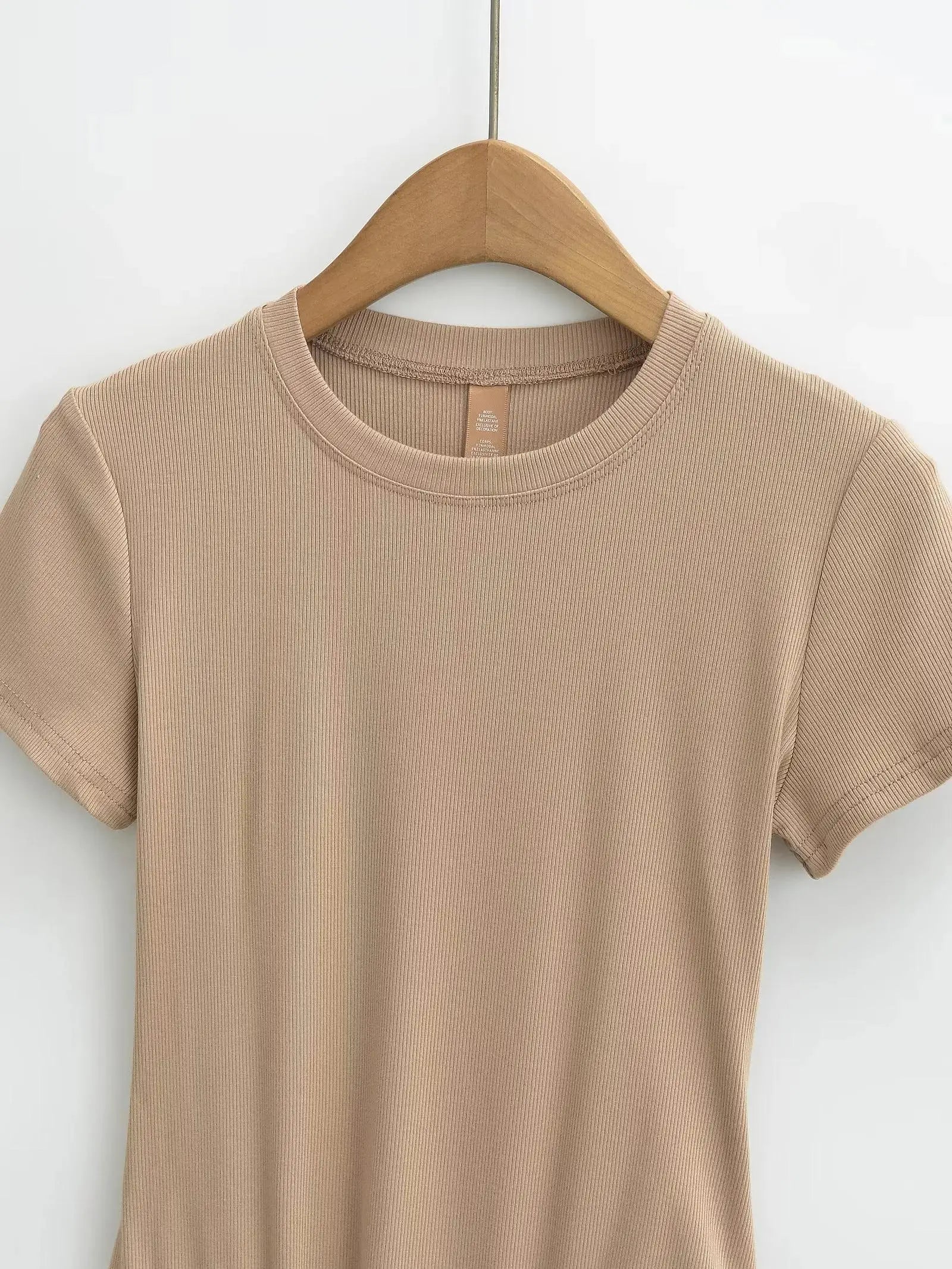 Stretchable Knit Bodysuit - Short Sleeve O-Neck Summer Basic (14 Colors)