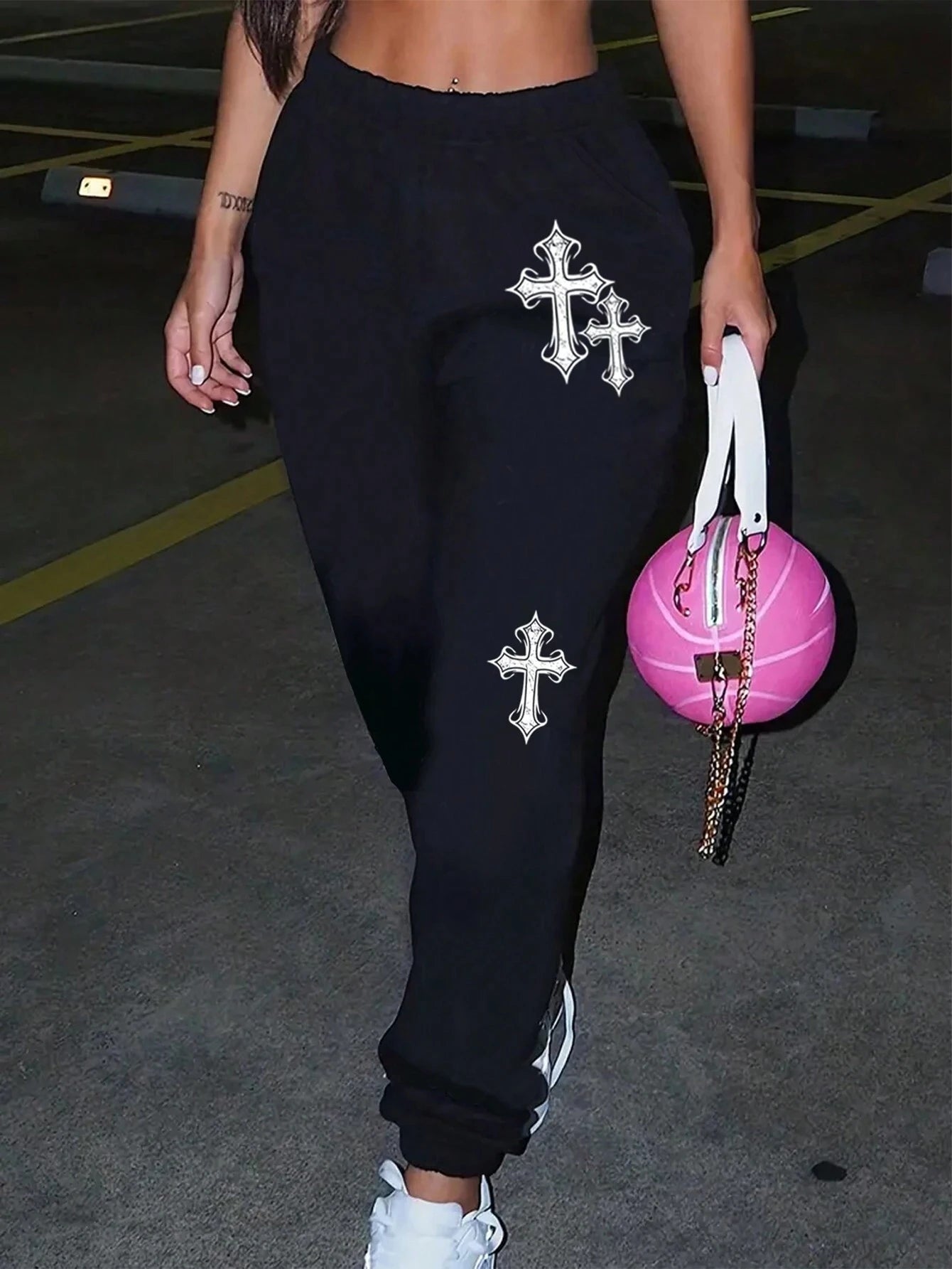 Crucifixion Print Drawstring Pants – Trendy & Versatile