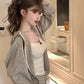 Lace Bow Corset Camisole - Sleeveless Slim Crop Top with Chest Pad for Summer Elegance