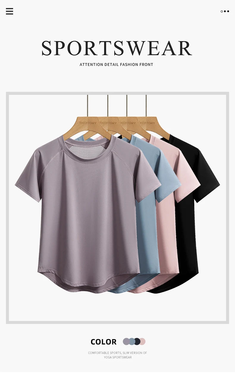 DRUR Quick-Dry Yoga Shirt - Round Neck, Short Sleeve Sportswear 2025