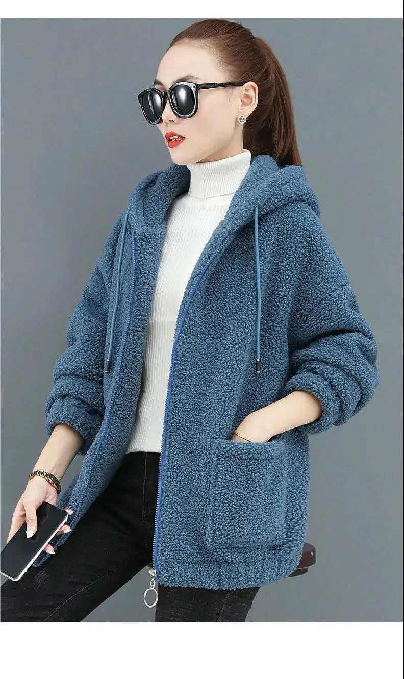 Thick Velvet Fleece Hoodie - Zipper Cardigan, Casual Winter Wear