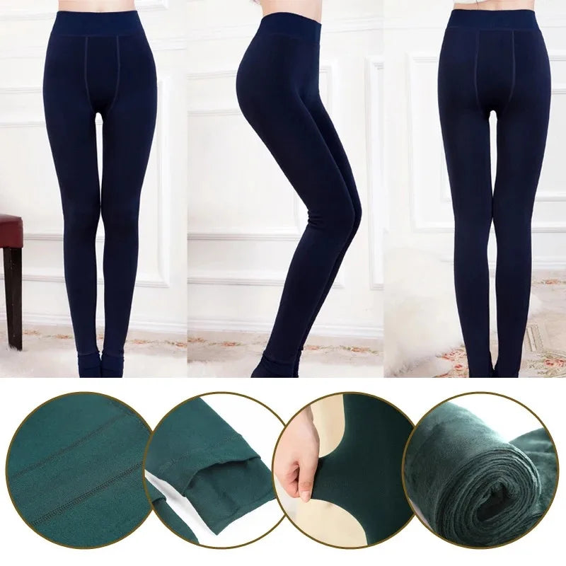 Velvet Fleece-Lined Thermal Leggings – Thick, Warm, and Stretchy Winter Pants