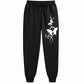 Trendy Hip Hop Sweatpants – Casual Print, Drawstring Waist, Versatile Trousers with Pockets