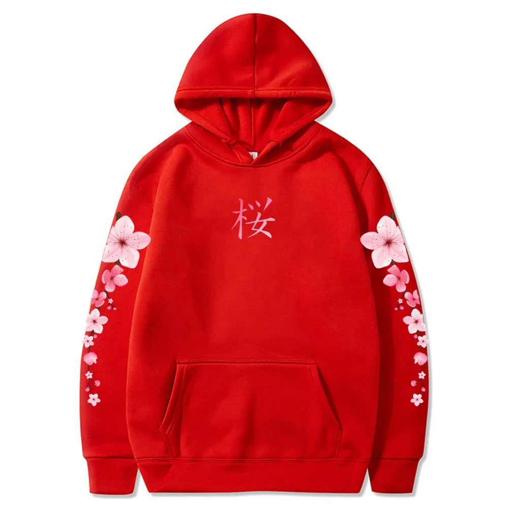 Sakura Graphic Hoodie - Unisex Winter Pullover with Pocket