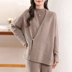 100% Merino Wool Embroidered Cardigan - Floral V-Neck, Autumn/Winter 2024