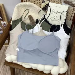 Ice Silk Padded Camisole - Sexy Summer Crop Top & Tube Bra