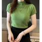 2024 Summer Turtleneck Knit Blouse - Short Sleeve