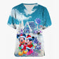 Mickey Mouse Nursing Scrub Top - V-Neck with Pockets, Christmas Edition