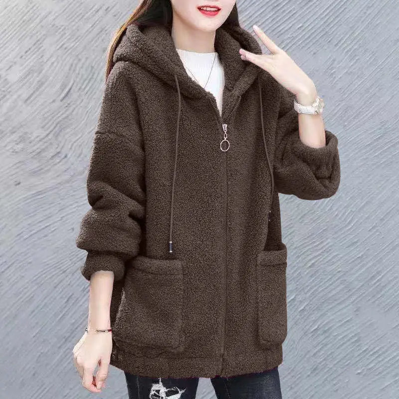 Thick Velvet Fleece Hoodie - Zipper Cardigan, Casual Winter Wear