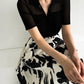 Ice Silk Polo Crop Top - Hollow-Out, Short Sleeve Korean Style