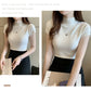 2024 Summer Turtleneck Knit Blouse - Short Sleeve