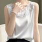 Elegant Silk Lace Camisole - Sleeveless Satin Top for Women