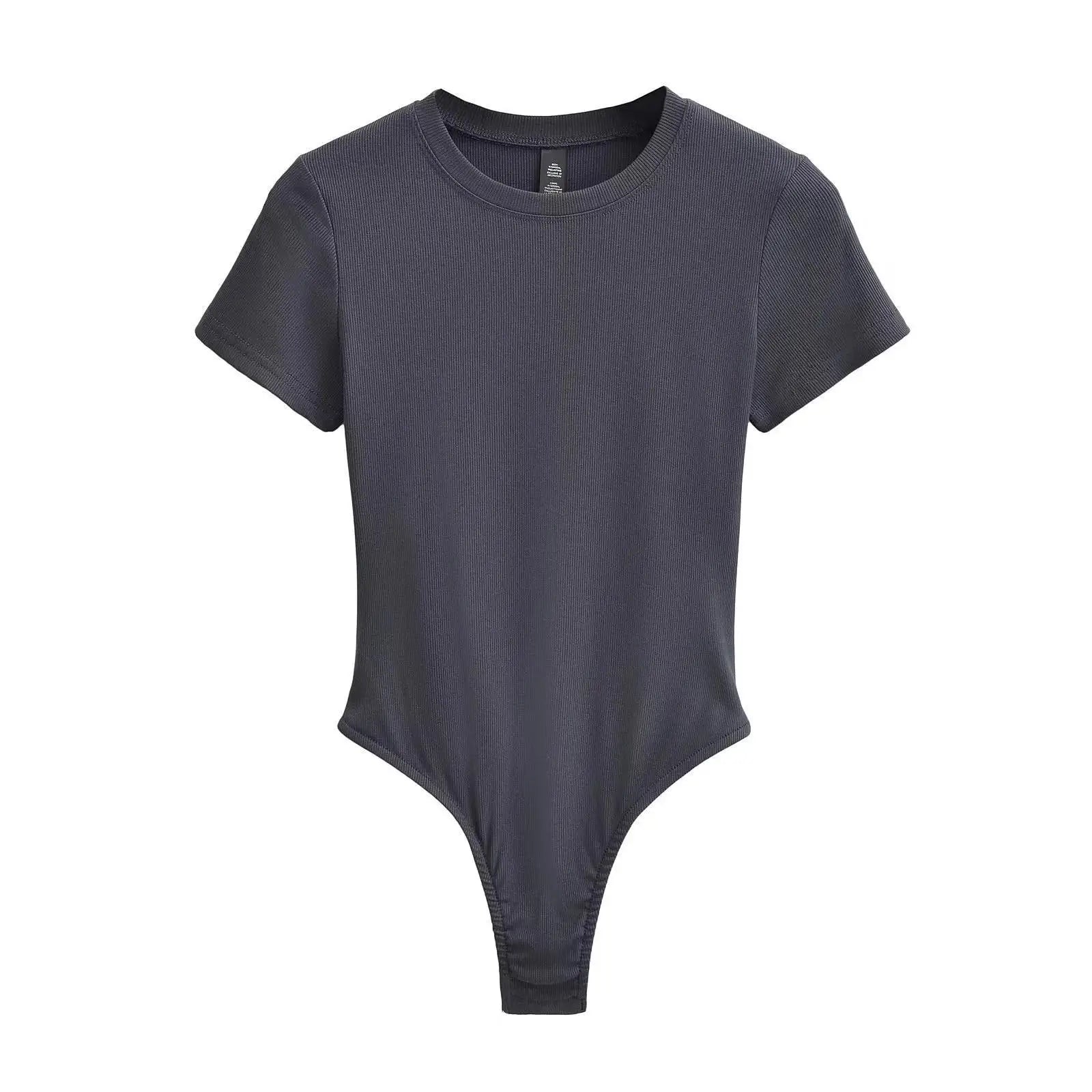 Stretchable Knit Bodysuit - Short Sleeve O-Neck Summer Basic (14 Colors)