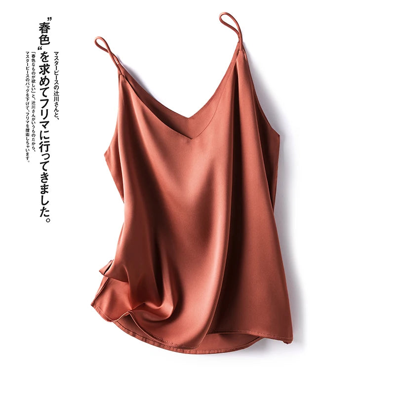 Real Silk V-Neck Camisole - Black & White, Spring/Summer 2023