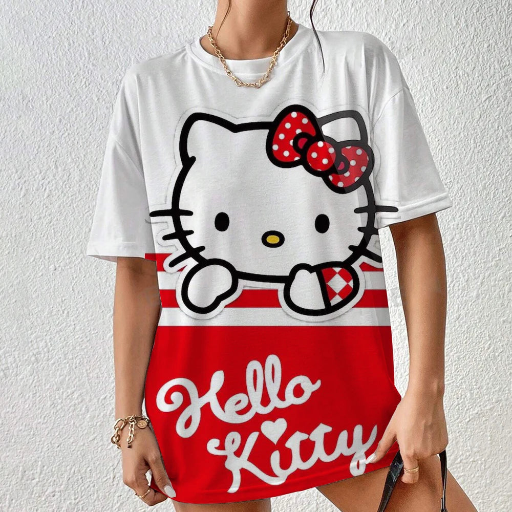 Hello Kitty Aesthetic T-Shirt - Short Sleeve Festival Streetwear