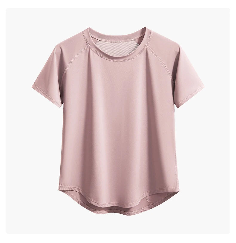 DRUR Quick-Dry Yoga Shirt - Round Neck, Short Sleeve Sportswear 2025