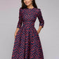 Vintage Pleated A-Line Tunic Dress - Elegant Long Sleeve Autumn Party Maxi Dress for Women