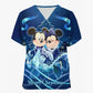 Mickey Mouse Nursing Scrub Top - V-Neck with Pockets, Christmas Edition