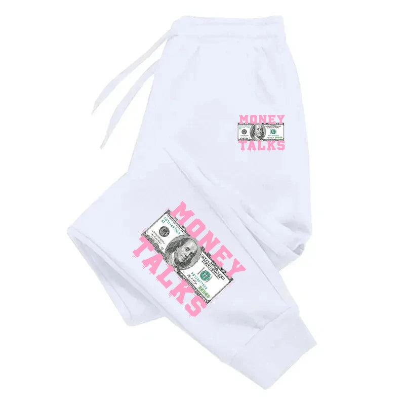 Money Talks Print Sweatpants - Trendy Hip-Hop Joggers with Pockets