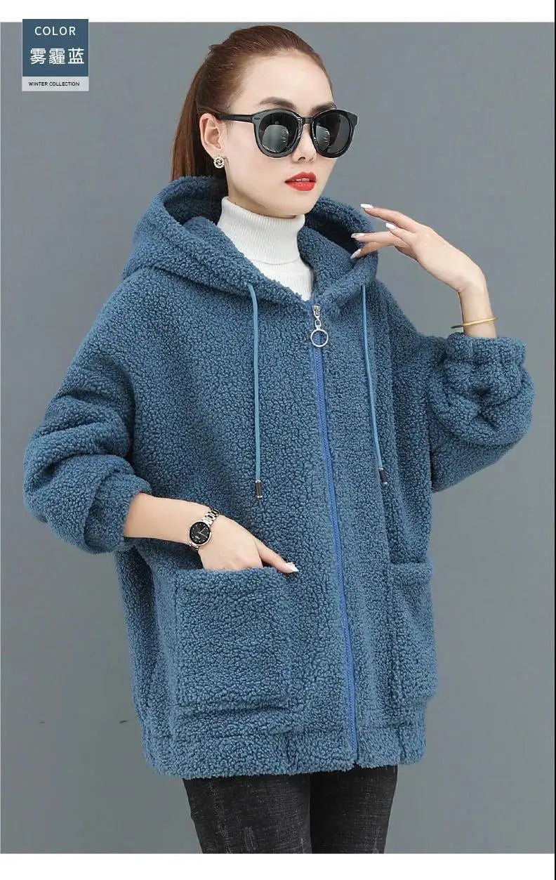 Thick Velvet Fleece Hoodie - Zipper Cardigan, Casual Winter Wear