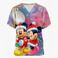 Mickey Mouse Nursing Scrub Top - V-Neck with Pockets, Christmas Edition