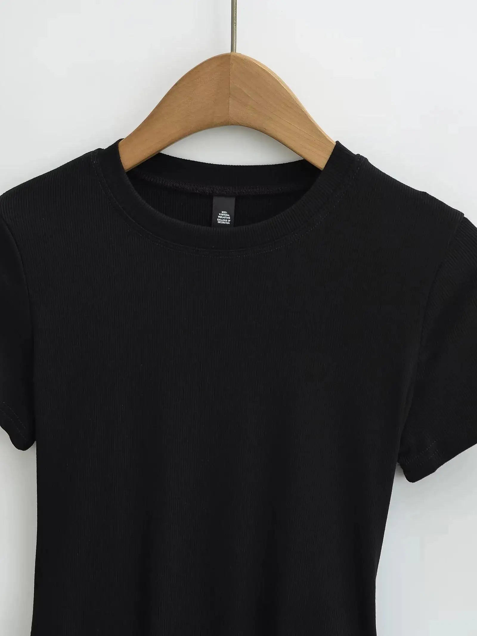 Stretchable Knit Bodysuit - Short Sleeve O-Neck Summer Basic (14 Colors)