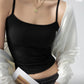 Spaghetti Strap Knit Camisole - Slim Fit Sleeveless Basic Tank