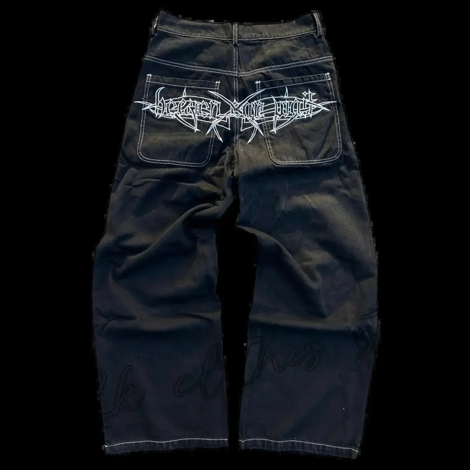 Y2K Striped Baggy Jeans - High-Waisted Gothic Hip-Hop Pants
