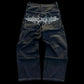 Y2K Striped Baggy Jeans - High-Waisted Gothic Hip-Hop Pants