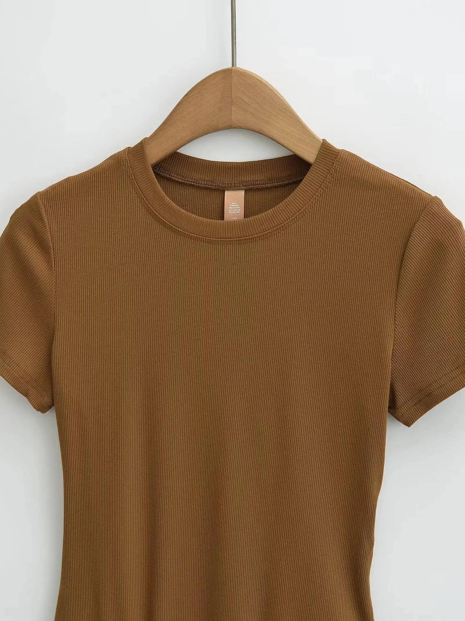 Stretchable Knit Bodysuit - Short Sleeve O-Neck Summer Basic (14 Colors)