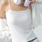 Spaghetti Strap Knit Camisole - Slim Fit Sleeveless Basic Tank