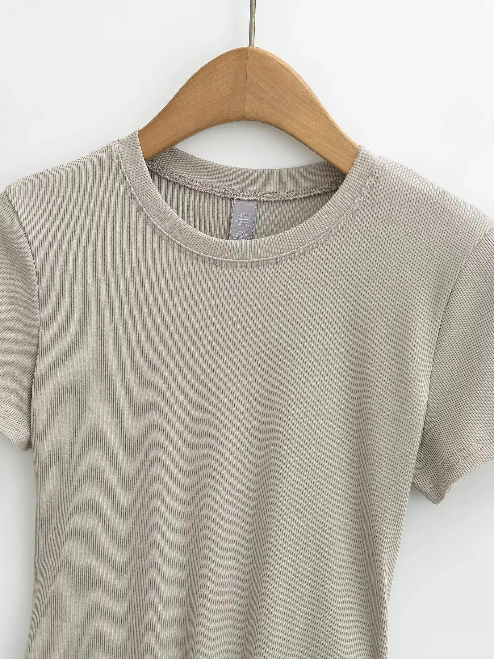 Stretchable Knit Bodysuit - Short Sleeve O-Neck Summer Basic (14 Colors)