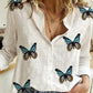 Cotton Linen Button-Down Shirt - Long Sleeve Casual Loose Tunic Blouse for Women, Spring & Summer