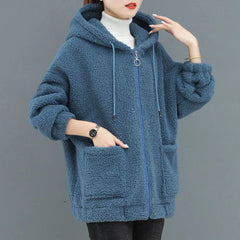 Thick Velvet Fleece Hoodie - Zipper Cardigan, Casual Winter Wear