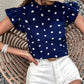 Chic Pink Chiffon Ruffle Blouse - Short Sleeve, Summer 2024