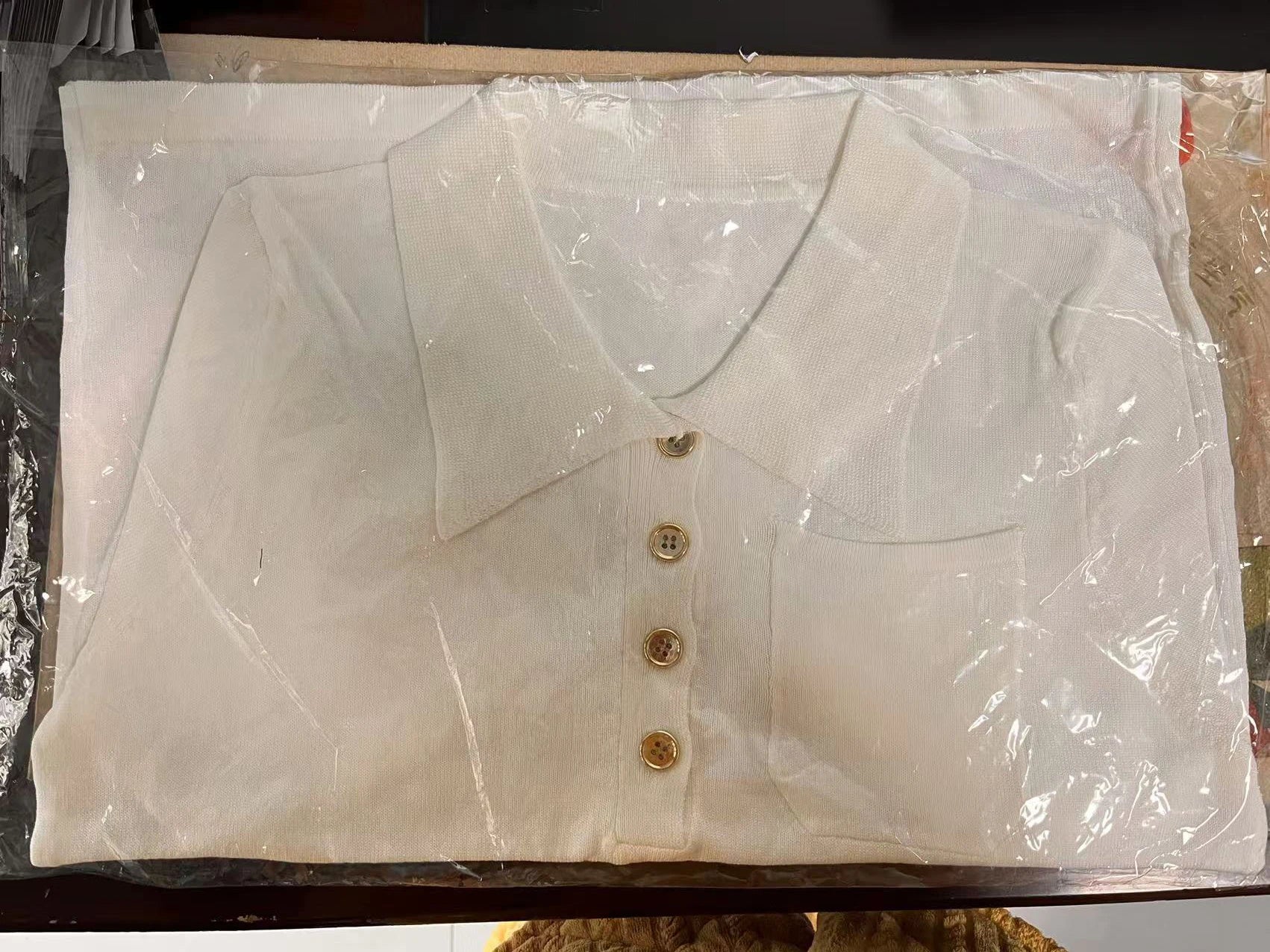 2024 Ice Silk Polo Top - Short Sleeve, Button Pocket Design