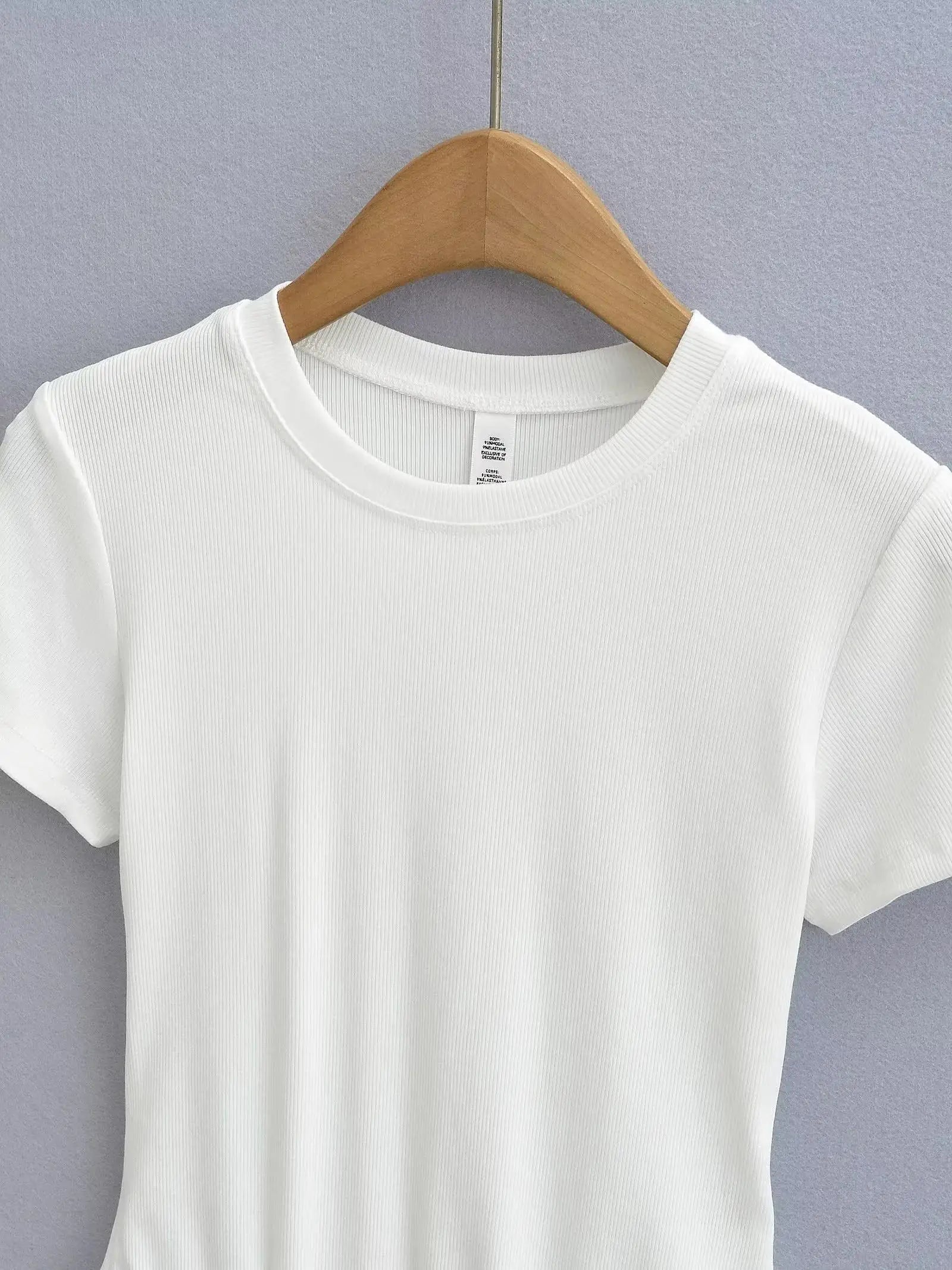 Stretchable Knit Bodysuit - Short Sleeve O-Neck Summer Basic (14 Colors)
