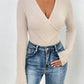Ribbed V-Neck Bodysuit - Long Sleeve Skinny Fit Autumn/Winter 2023