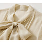 SENTUBILA Lyocell Lace-Up Blouse - Loose Fit Spring 2025 Office Shirt for Women