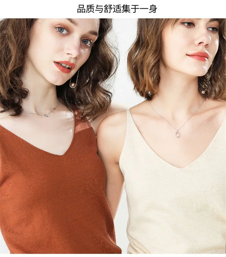 Cashmere Wool Camisole - V-Neck Knitted Base Vest (2023)